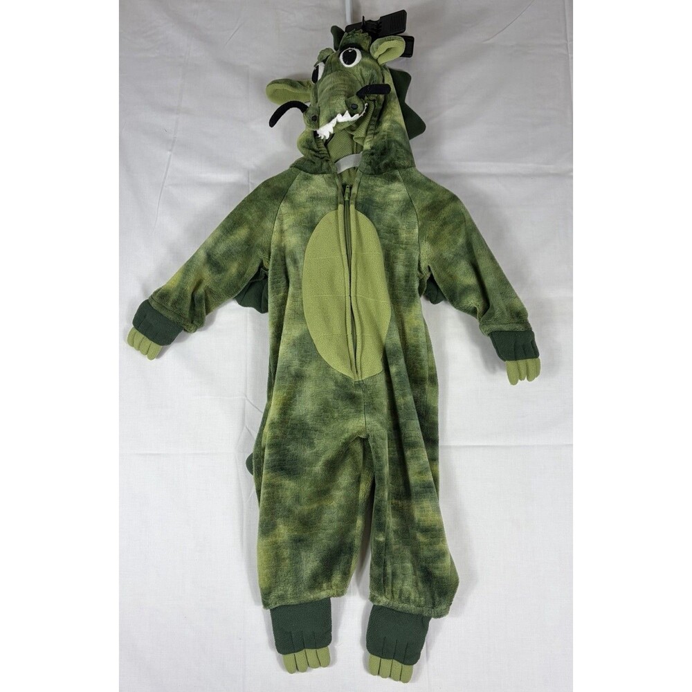 Children’s Place Dragon Costume Halloween Green Fleece Toddler 12-24 Months